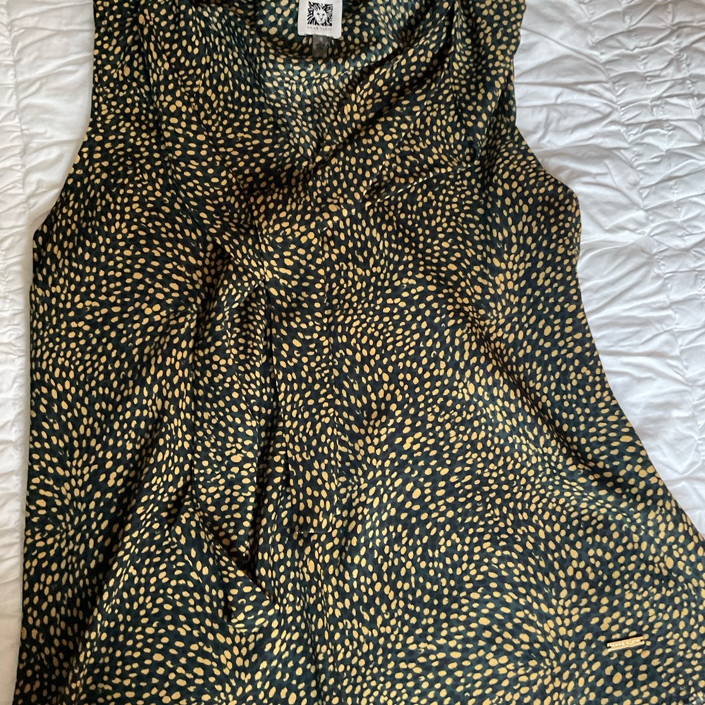 Anne Klein Black and Gold Blouse